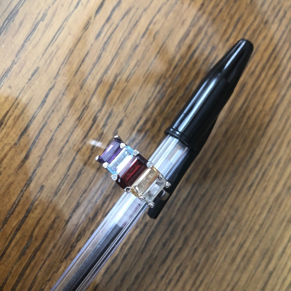 Multicolor rectangular stone ring - Picture 2 of 3